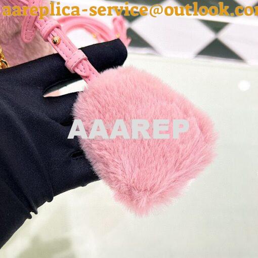 Replica Prada Shearling mini-bag 1BC204 Orchid Pink 8