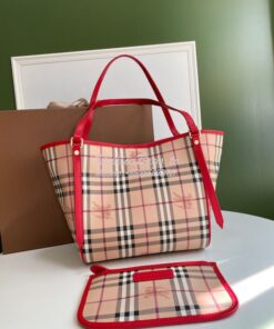 Replica Burberry The Small Canter In Haymarket Check 2 in 1 Red