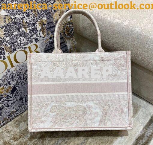 Replica Dior Book Tote bag in Rose Des Vents Toile de Jouy Embroidery 13