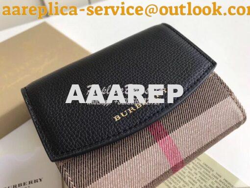 Replica Burberry Luna House Check Canvas and Leather Flap Compact Wall 12