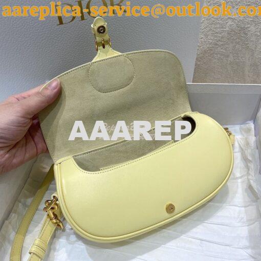 Replica Dior Bobby East-West Bag Pale Yellow Box Calfskin M9327 6