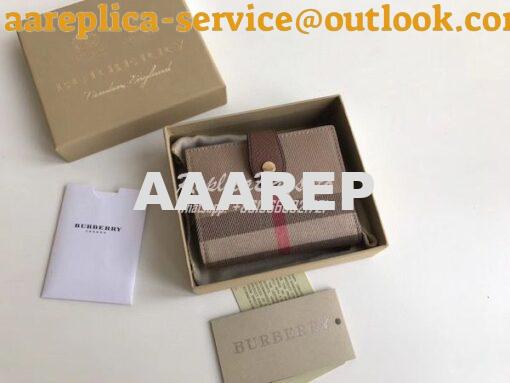 Replica Burberry Luna House Check Canvas and Leather Flap Compact Wall 22