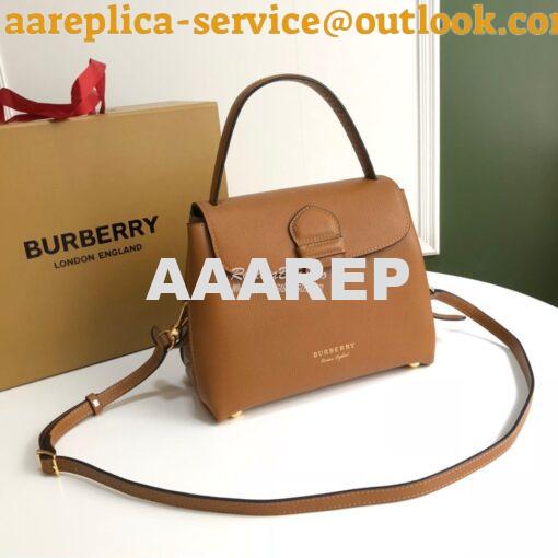 Replica Burberry Grainy Leather and House Check Tote Bag Caramel