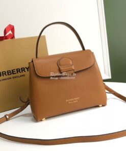 Replica Burberry Grainy Leather and House Check Tote Bag Caramel 2