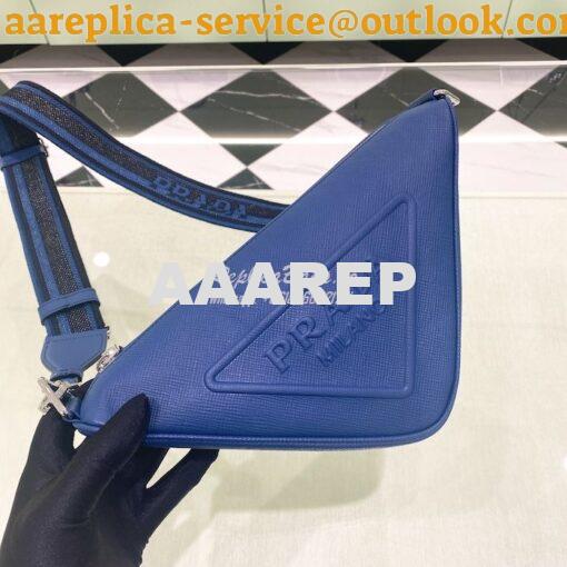 Replica Saffiano Prada Triangle bag 2VH155 Bluette 3