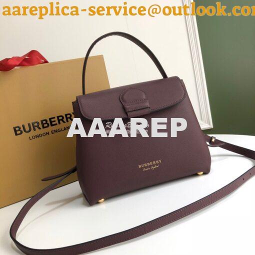 Replica Burberry Grainy Leather and House Check Tote Bag Mahogany Red