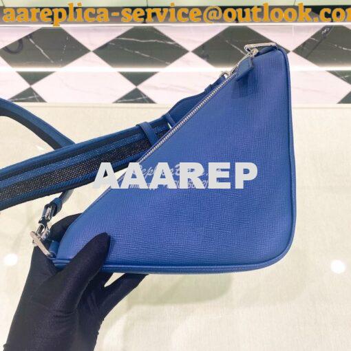 Replica Saffiano Prada Triangle bag 2VH155 Bluette 9