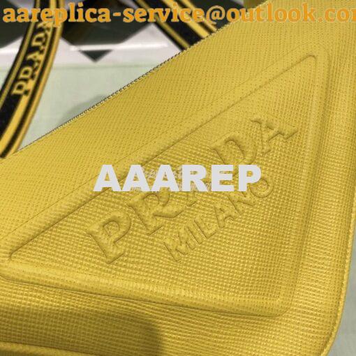 Replica Saffiano Prada Triangle bag 2VH155 Yellow 4