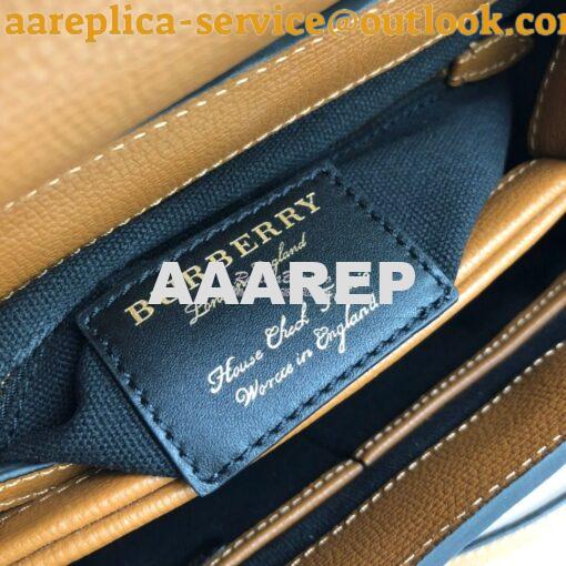 Replica Burberry Grainy Leather and House Check Tote Bag Caramel 6