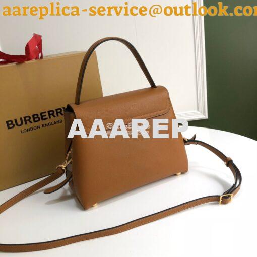 Replica Burberry Grainy Leather and House Check Tote Bag Caramel 8