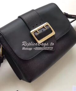 Replica Burberry The Buckle Crossbody Bag in Black Leather 40494431 2