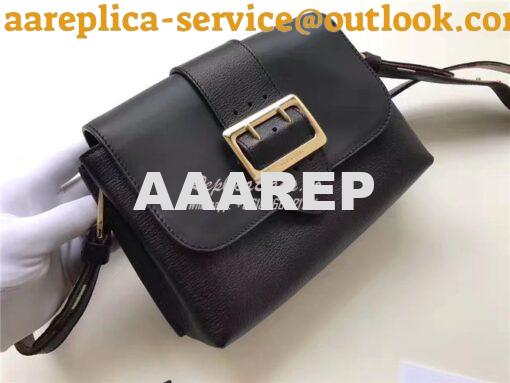 Replica Burberry The Buckle Crossbody Bag in Black Leather 40494431 2