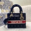 Replica Dior Medium Lady D-Lite Bag Blue White Houndstooth Embroidery 11