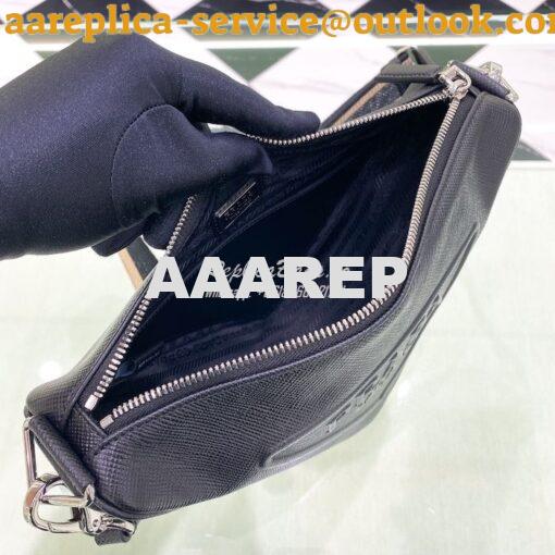 Replica Saffiano Prada Triangle bag 2VH155 Black 8