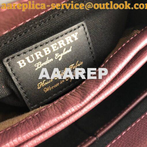 Replica Burberry Grainy Leather and House Check Tote Bag Mahogany Red 7