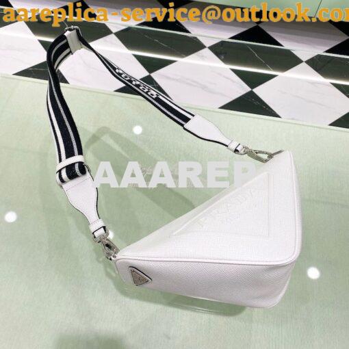 Replica Saffiano Prada Triangle bag 2VH155 White