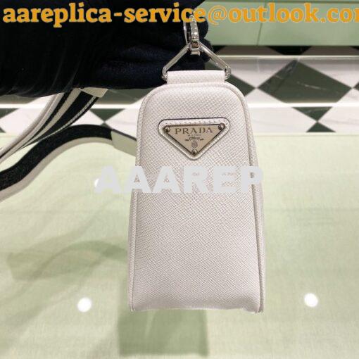 Replica Saffiano Prada Triangle bag 2VH155 White 4