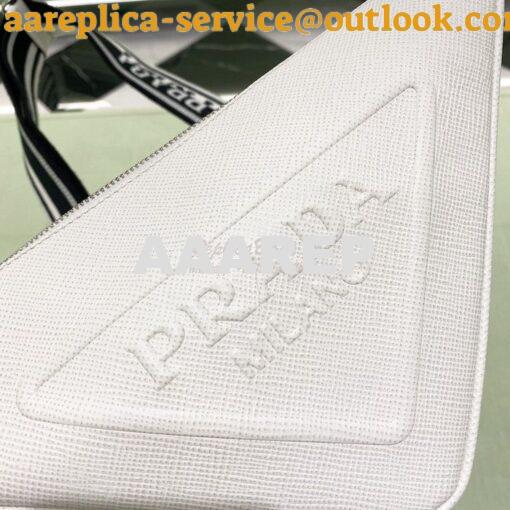 Replica Saffiano Prada Triangle bag 2VH155 White 5