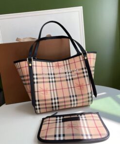 Replica Burberry The Small Canter In Haymarket Check 2 in 1 Black