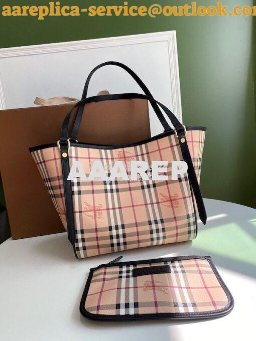 Replica Burberry The Small Canter In Haymarket Check 2 in 1 Black