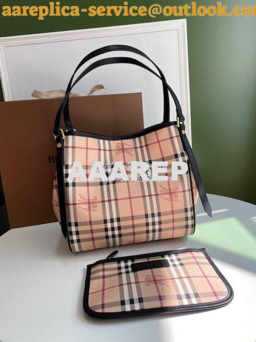 Replica Burberry The Small Canter In Haymarket Check 2 in 1 Black 3