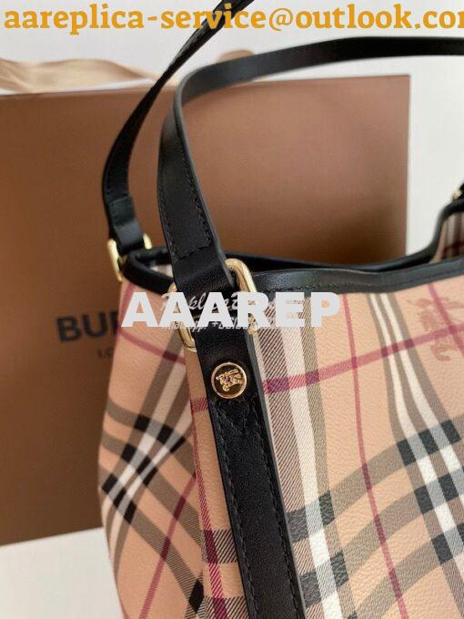 Replica Burberry The Small Canter In Haymarket Check 2 in 1 Black 6