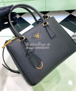 Replica Prada Galleria Saffiano leather small bag 1BA896 Black