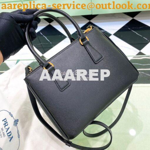 Replica Prada Galleria Saffiano leather small bag 1BA896 Black 4