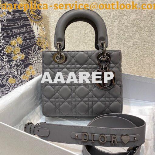 Replica Lady Dior My ABCdior Bag Steel Grey Cannage Lambskin with Ruth