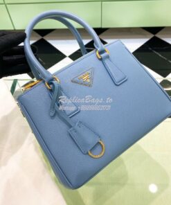 Replica Prada Galleria Saffiano leather small bag 1BA896 Celeste