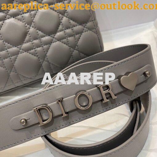 Replica Lady Dior My ABCdior Bag Steel Grey Cannage Lambskin with Ruth 2