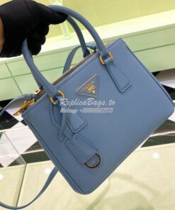 Replica Prada Galleria Saffiano leather small bag 1BA896 Celeste 2