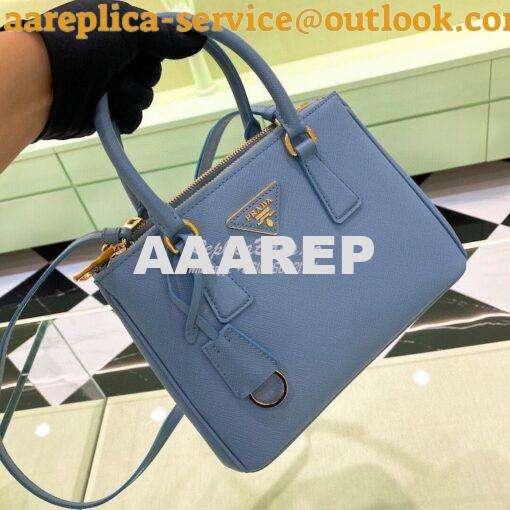 Replica Prada Galleria Saffiano leather small bag 1BA896 Celeste 2