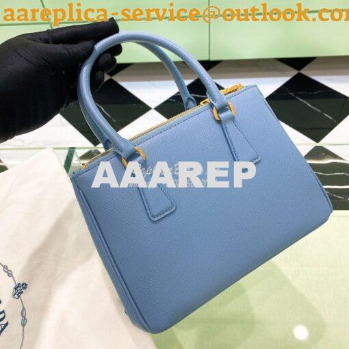 Replica Prada Galleria Saffiano leather small bag 1BA896 Celeste 4