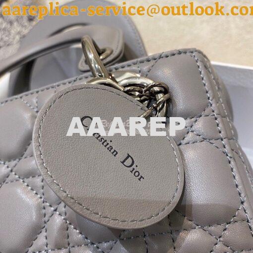 Replica Lady Dior My ABCdior Bag Steel Grey Cannage Lambskin with Ruth 4