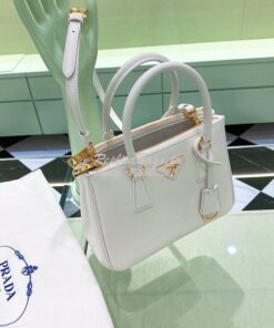 Replica Prada Galleria Saffiano leather small bag 1BA896 White