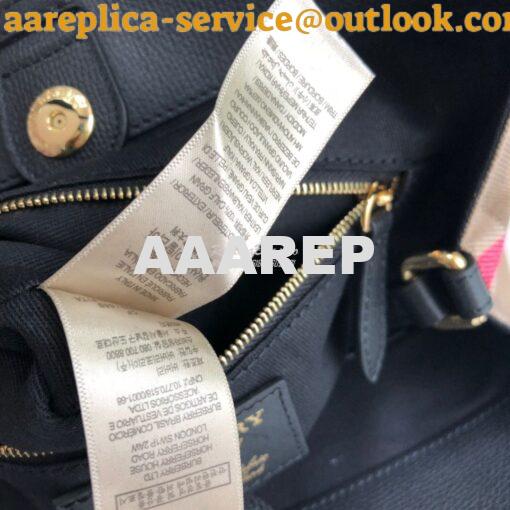 Replica Burberry The Small Canter in Leather and House Check Black 8