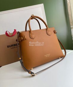 Replica Burberry The Small Banner in Leather and House Check Caramel 2