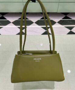 Replica Prada Small Leather Bag 1BA368 Green 2