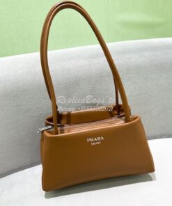 Replica Prada Small Leather Bag 1BA368 Brown