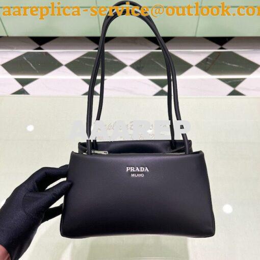 Replica Prada Small Leather Bag 1BA368 Black