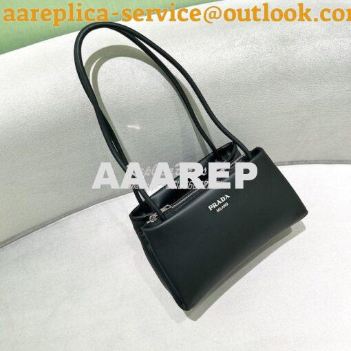 Replica Prada Small Leather Bag 1BA368 Black 2