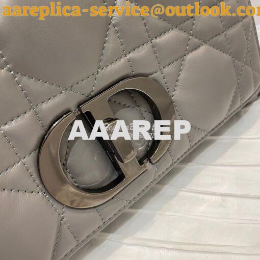 Replica Dior Medium Caro Bag Steel Grey Quilted Macrocannage Calfskin 3