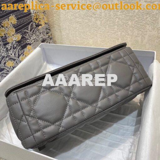 Replica Dior Medium Caro Bag Steel Grey Quilted Macrocannage Calfskin 5