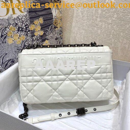 Replica Dior Medium Caro Bag Latte Quilted Macrocannage Calfskin with 7