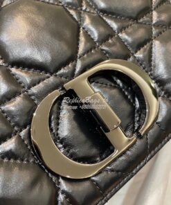 Replica Dior Medium Caro Bag Black Quilted Macrocannage Calfskin with 2