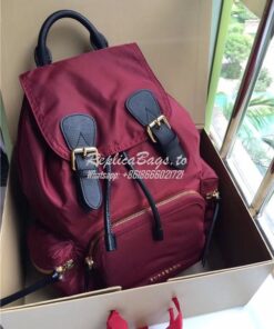 Replica Burberry The Rucksack backpack in burgundy red Technical Nylon