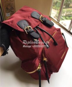 Replica Burberry The Rucksack backpack in burgundy red Technical Nylon 2