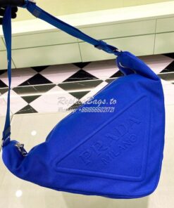 Replica Canvas Prada Triangle Bag 2VY007 Cobalt Blue 2