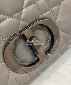 Replica Dior Small Caro Bag Steel Grey Quilted Macrocannage Calfskin w 2